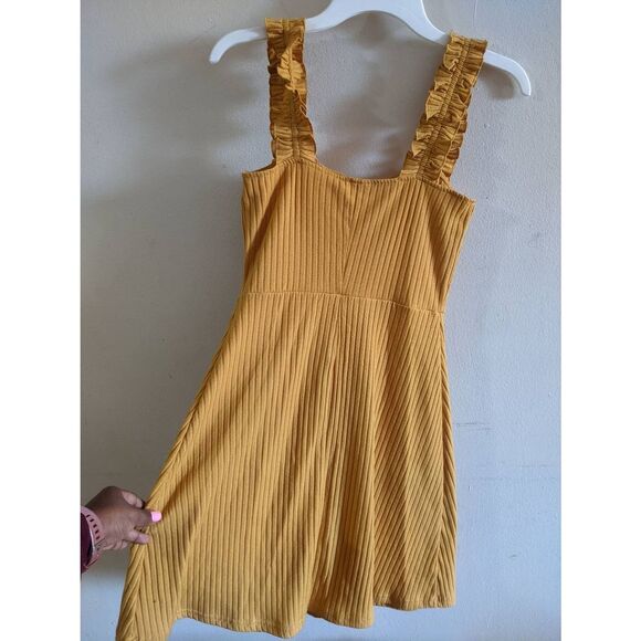 Francesca's Collections Mustard Mini Dress - Picture 10 of 10